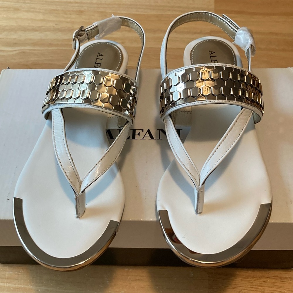 Alfani White Leather Sandals